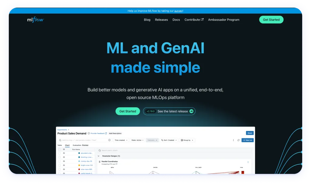 Manage the entire machine learning lifecycle with ease and efficiency. screenshot
